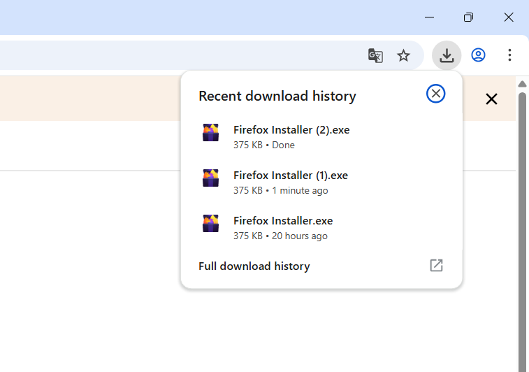 Download history