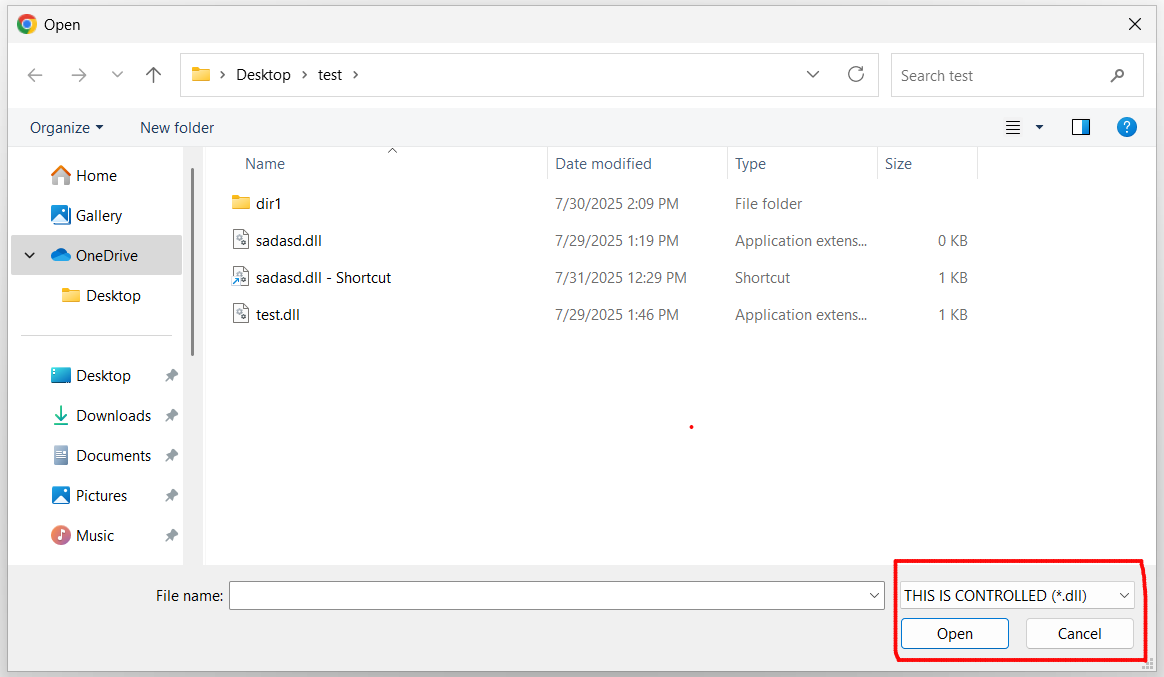 Controlled label in File Explorer